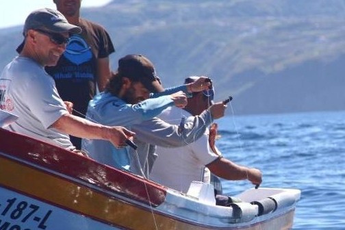 People fishing in Azores