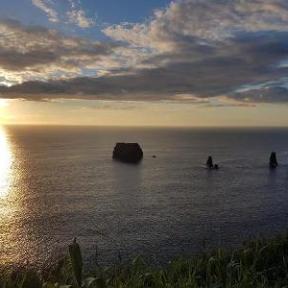 Sunset over Azores sea